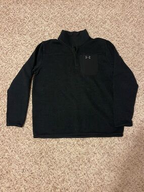 Under Armour Men's Black Half-button Knit Sweater